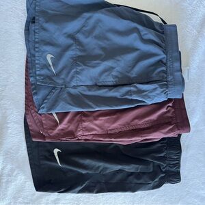 Nike Men's Athletic Shorts Trio - Blue, Maroon, Black
